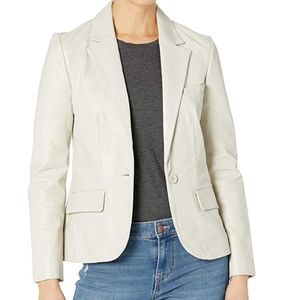 BB Dakota Life on the Edge Leather Blazer Bone - XS